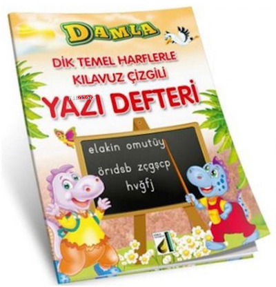 Dik Temel Harflerle Kılavuz Çizgili Yazı Defteri (Orta Boy)