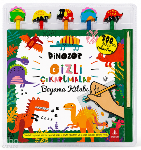 Dinozor Gizli Çıkartmalar Boyama Kitabı Seti | benlikitap.com