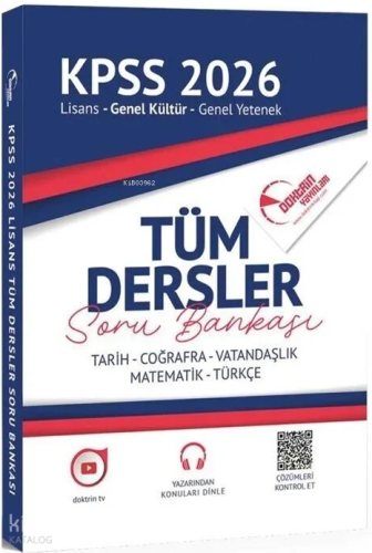 Doktrin 2026 KPSS Genel Yetenek Genel Kültür Tüm Dersler Lisans Soru Bankası Çözümlü
