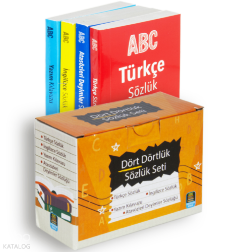 Dört Dörtlük Sözlük Seti ABC İlk ve Orta Öğretim Tdk Uyumlu (4 Kitap Kutulu)