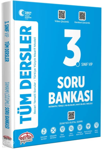 Editör 3. Sınıf Tüm Dersler Maarif Model Soru Bankası | benlikitap.com