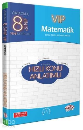 Editör 8.Sınıf Vıp Matematik Hızlı Konu Anlatımlı | benlikitap.com