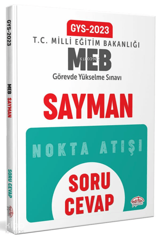 Editör Milli Eğitim Bakanlığı Sayman GYS Soru - Cevap | benlikitap.com