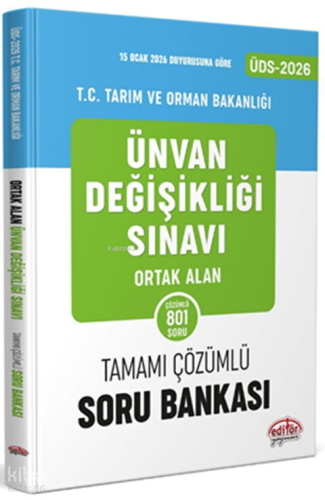 Editör T.C. Tarım ve Orman Bakanlığı ÜDS Ortak Konular 1045 Çözümlü So