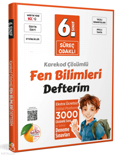 Editör Yayınevi 6. Sınıf Süreç Odaklı Fen Bilimleri Defterim - Karekod