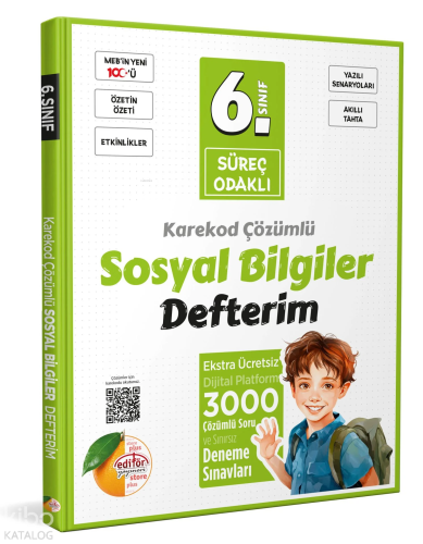 Editör Yayınevi 6. Sınıf Süreç Odaklı Sosyal Bilgiler Defterim - Karek