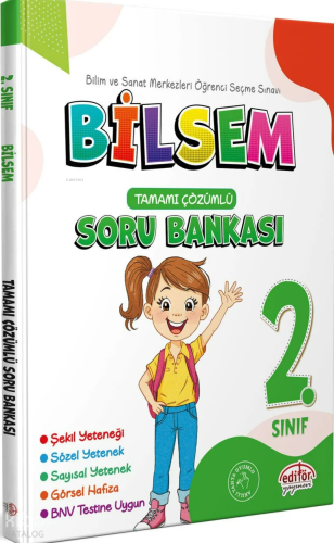 Editör Yayınları 2. Sınıf Bilsem Çözümlü Soru Bankası | benlikitap.com