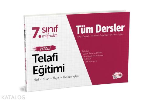 Editör Yayınları 7. Sınıf Tüm Dersler Hızlı Telafi Eğitimi Editör | be