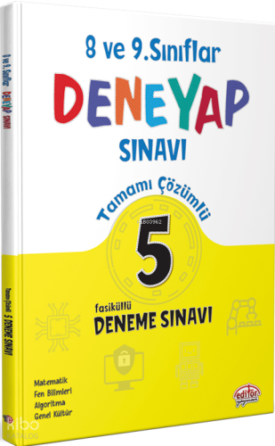 Editör Yayınları 8-9. Sınıf Deneyap Tamamı Çözümlü 5 Deneme Sınavı | b