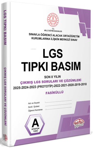 Editör Yayınları LGS Tıpkı Basım Çıkmış Sorular ve Çözümleri | benliki