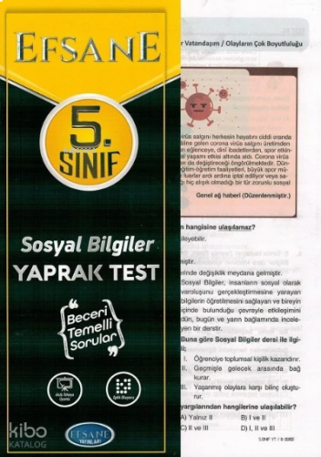 Efsane 5. Sınıf Sosyal Bilgiler Yaprak Test