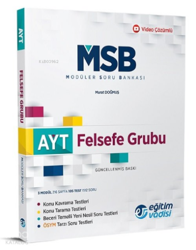 Eğitim Vadisi Ayt Mod-Sb Felsefe | benlikitap.com