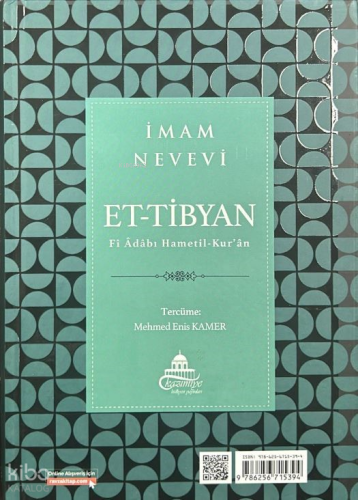 Et-Tibyan Kur’an Okuma Adapları Arapça Türkçe;Fi Adabı Hametil-Kur'an 