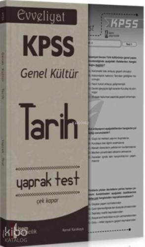 Evveliyat Kpss Genel Kültür Tarih Yaprak Test 2016; Çek Kopar | benlik