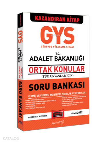 GYS T.C. Adalet Bakanlığı Tüm Ünvanlar İçin Ortak Konular Soru Bankası
