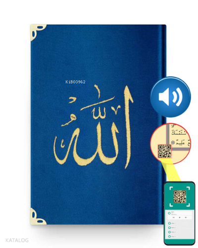 Hafız Boy Kadife Kur'an-ı Kerim ;(Lacivert, Nakışlı, Yaldızlı, Mühürlü)