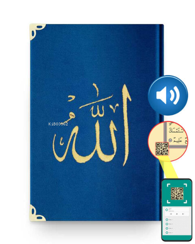 Hafız Boy Kadife Kur'an-ı Kerim ;(Lacivert, Nakışlı, Yaldızlı, Mühürlü)