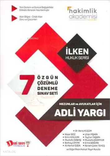 Hakimlik Akademisi Adli Yargı 7'li Çözümlü Deneme Sınavı Dahi Adam Yay
