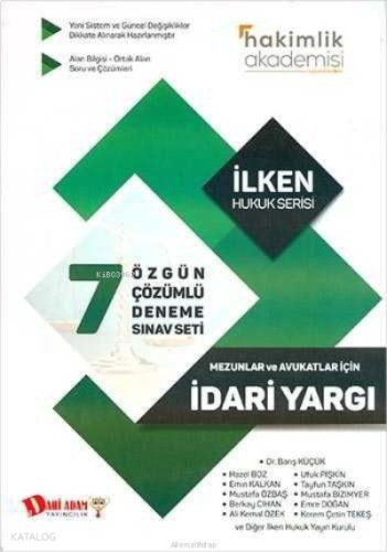 Hakimlik Akademisi İdari Yargı 7'li Çözümlü Deneme Sınavı Dahi Adam Ya