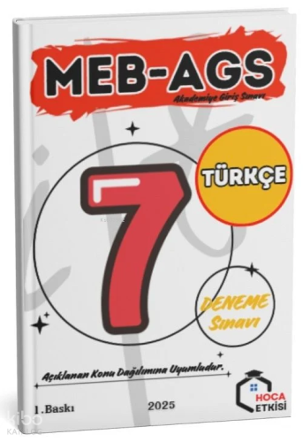 Hoca Etkisi 2025 MEB-AGS Sözel Yetenek Türkçe 7 Deneme Hoca Etkisi Yayınları
