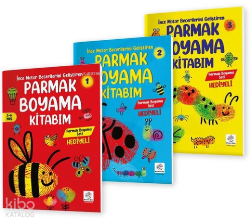 İnce Motor Becerilerini Geliştiren Parmak Boyama Kitabım Serisi - Parmak Boya Hediyeli  (3 - 6 Yaş)