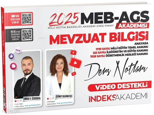 İndeks Akademi 2025 MEB AGS Akademisi Mevzuat Bilgisi Video Ders Notla