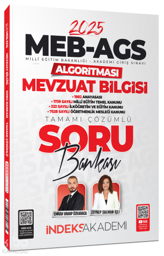 İndeks Akademi 2025 MEB-AGS Algoritması Mevzuat Bilgisi Soru Bankası Ç