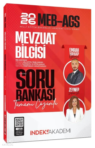 İndeks Akademi 2026 MEB-AGS Mevzuat Bilgisi Soru Bankası Çözümlü | ben