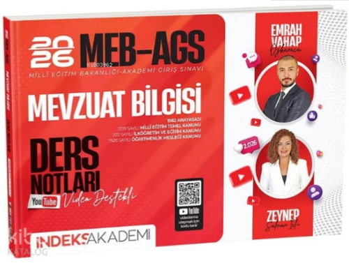 İndeks Akademi 2026 MEB-AGS Mevzuat Bilgisi Video Ders Notları | benli
