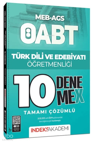 İndeks Akademi ÖABT MEB-AGS Türk Dili ve Edebiyatı Öğretmenliği 10 Den