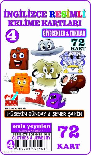 İngilizce 04.Giyecek ve Takılar Resimli Kelime Kartları 72-Kart | benl