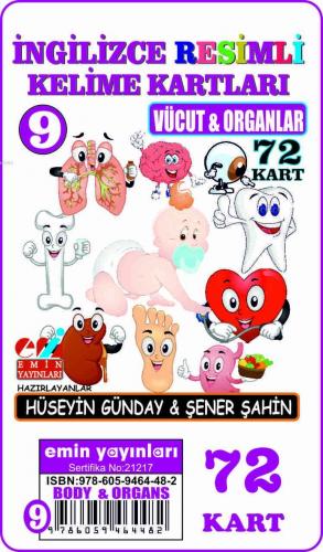 İngilizce 09.Vücut ve Organlar / Resimli Kelime Kartları 72-Kart | ben