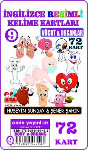 İngilizce 09.Vücut ve Organlar / Resimli Kelime Kartları 72-Kart | ben