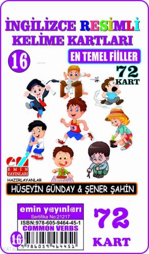 İngilizce 16.En Temel Fiiller / Resimli Kelime Kartları 72-Kart | benl