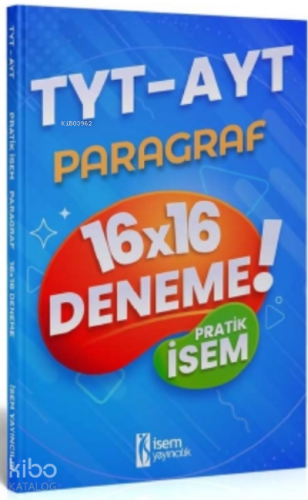 İsem 2022 TYT AYT Pratik İsem Kazandıran Paragraf 16x16 Deneme | benli