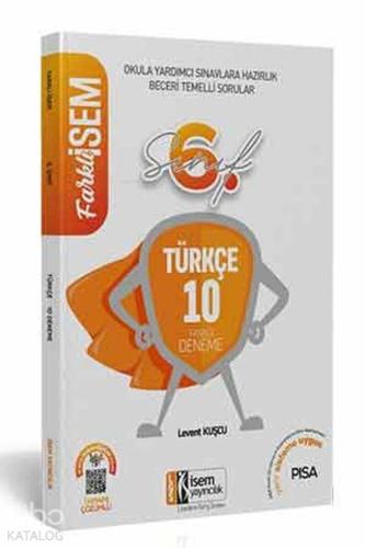 İsem Yayınları 6. Sınıf Türkçe 10 Deneme Sınavı İsem 