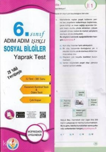 Işıklı - Adım Adım Işıklı 6.Sınıf Sosyal Bilgiler Yaprak Test | benlik