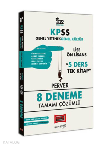 KPSS 2022 GY-GK Lise Ön Lisans 5 Ders Tek Kitap Perver Tamamı Çözümlü 