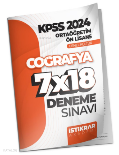 KPSS 2024 Ortaöğretim-Ön Lisans Genel Kültür Coğrafya 7x18 Deneme Sına