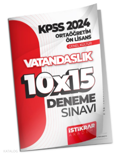 KPSS 2024 Ortaöğretim-Ön Lisans Genel Kültür Vatandaşlık 10x15 Deneme 