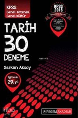 KPSS Genel Kültür Tarih 30 Deneme 2016