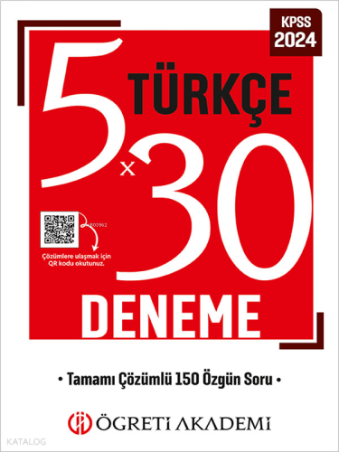 KPSS Genel Yetenek Genel Kültür 5x30 Türkçe Deneme
