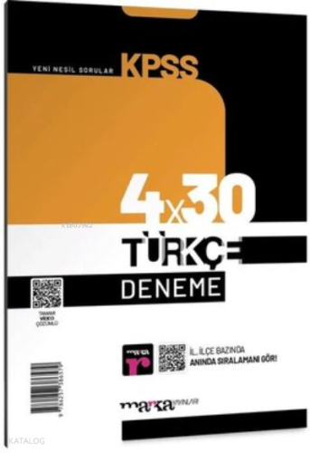 KPSS Türkçe 4x30 Deneme Tamamı Video Çözümlü Marka Yayınları