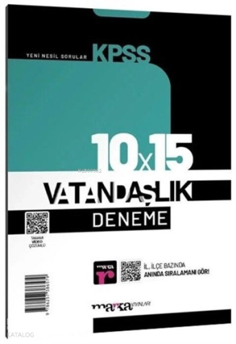 KPSS Vatandaşlık 10x15 Deneme Tamamı Video Çözümlü Marka Yayınları