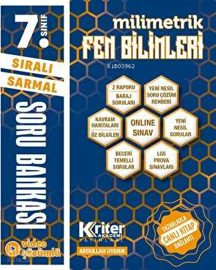 Kriter Akademi 7. Sınıf Fen Bilimleri Soru Bankası