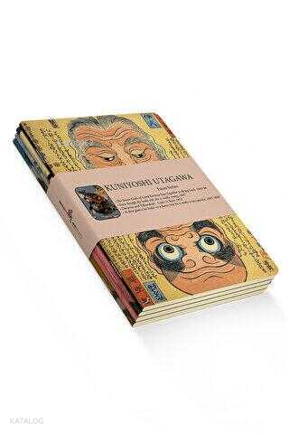 Kuniyoshi Utagawa Dörtlü Defter Seti 1 - Faces Series