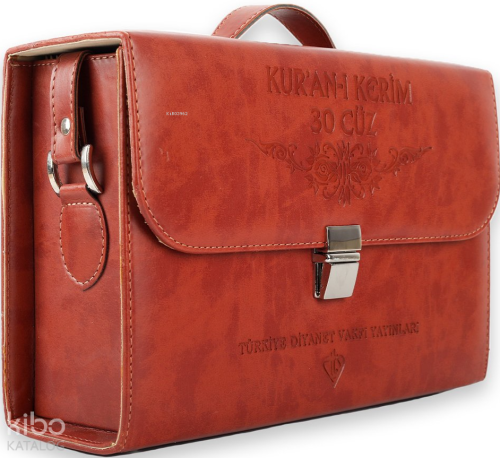 Kuranı Kerim Orta Boy 30 Cüz Kahverengi Çanta Kare Kodlu