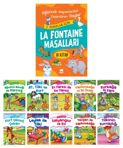 La Fontaine Masalları (10 Kitap Takım - Büyük Boy)