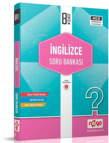 LGS 8.Sınıf İngilizce Soru Bankası Nego Yayınları