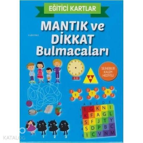 Mantık ve Dikkat Bulmacaları - Eğitici Kartlar Silinebilir Kalem Hediy